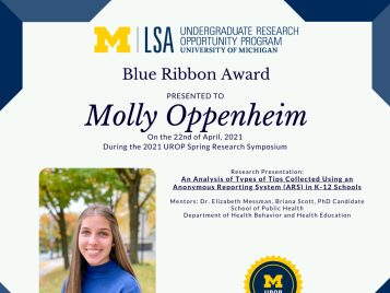 2021 UROP Spring Symposium Blue Ribbon IG 1 